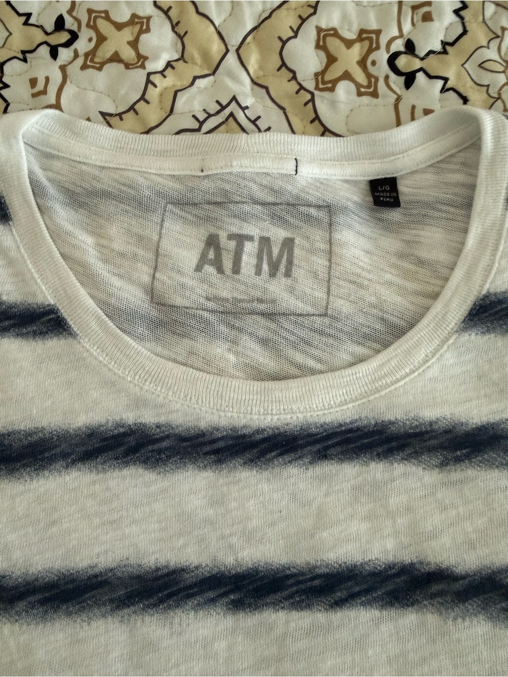 ATM Anthony Thomas Melillo Striped Watermark Long Sleeve Top Women’s L EUC Soft - Picture 3 of 8